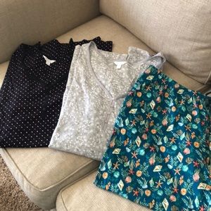Set of 3 Cotton PJs—Size 3x—2 Short Nightgowns and 1 pr Cropped PJ Pants—LikeNew